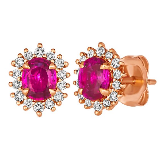 Le Vian Earrings featuring Ruby Nude Diamonds Strawberry Gold - Picture 1 of 1